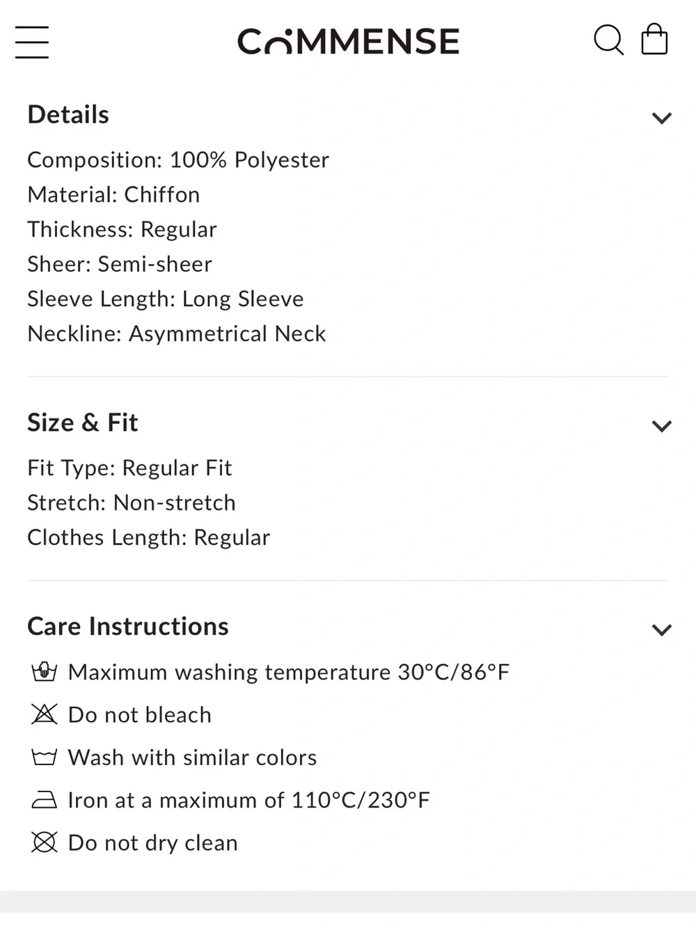 Commense never detail button